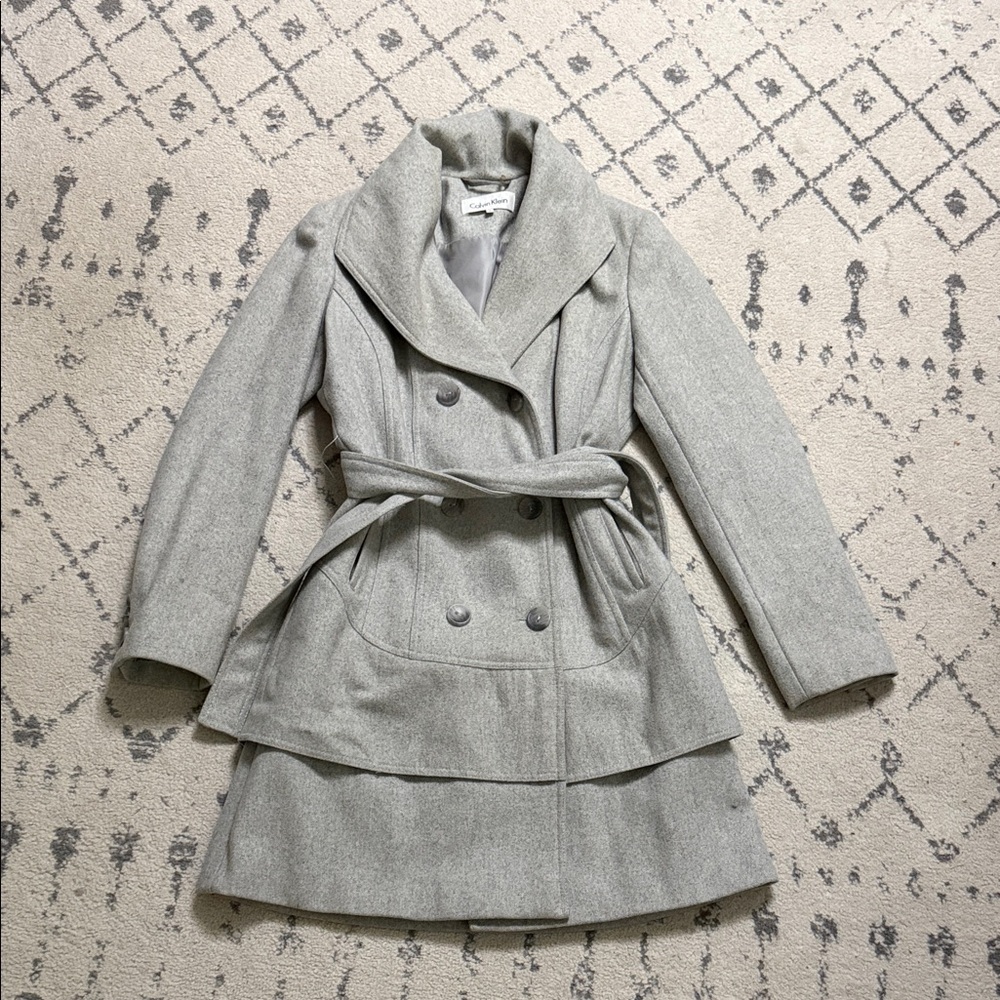 Calvin Klein wool coat dove gray size 6